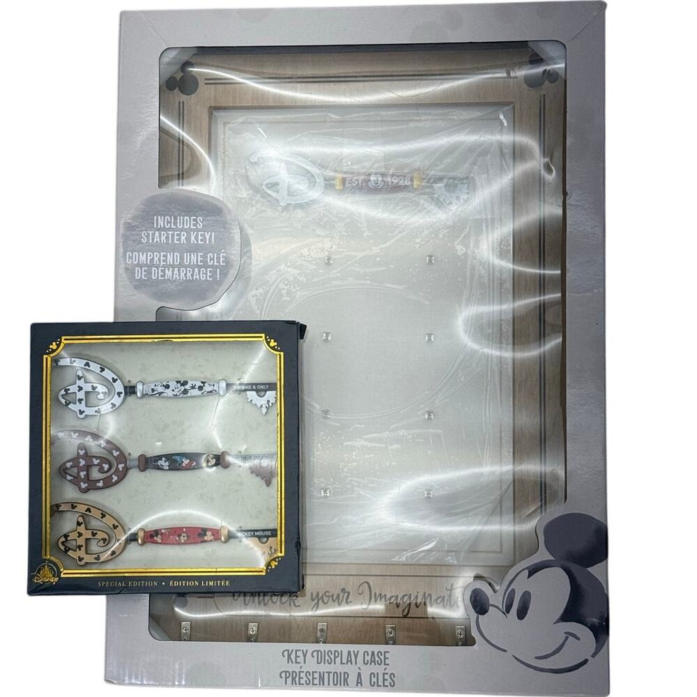 Disney Key Display Case Unlock Your Imagination w/ 4 Keys Included Wall Decor